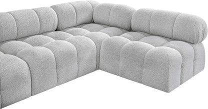 Niya Grey Boucle Fabric Modular Sectional Sec5B