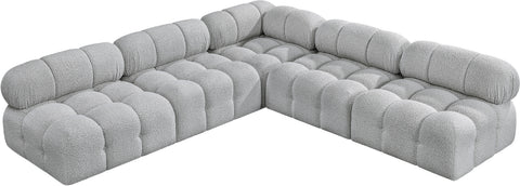 Niya Grey Boucle Fabric Modular Sectional Sec5C