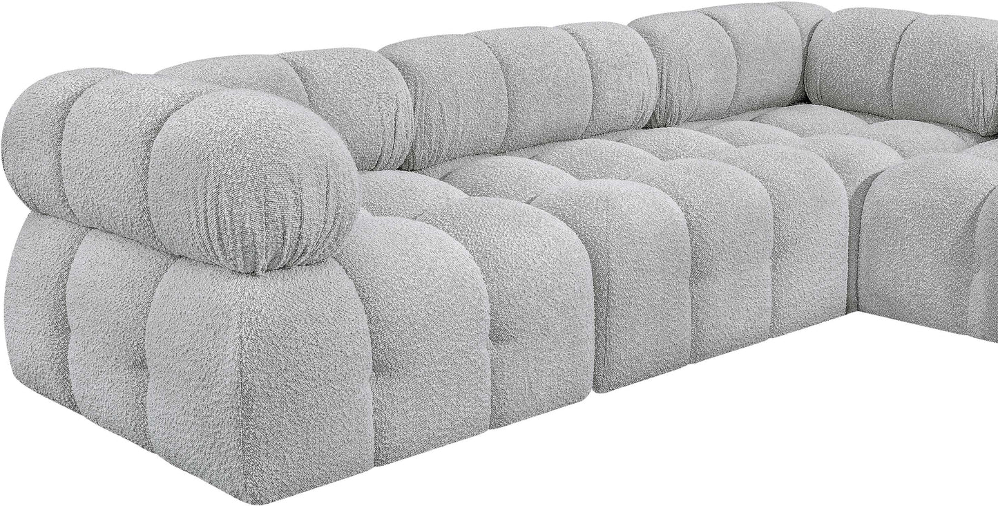 niya grey boucle fabric modular sectional sec5d