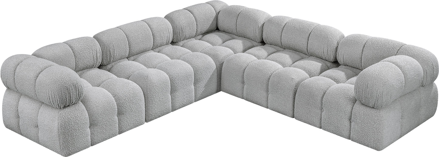 niya grey boucle fabric modular sectional sec5d