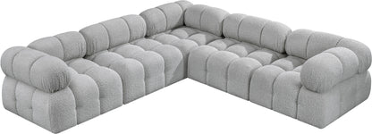 Niya Grey Boucle Fabric Modular Sectional Sec5D