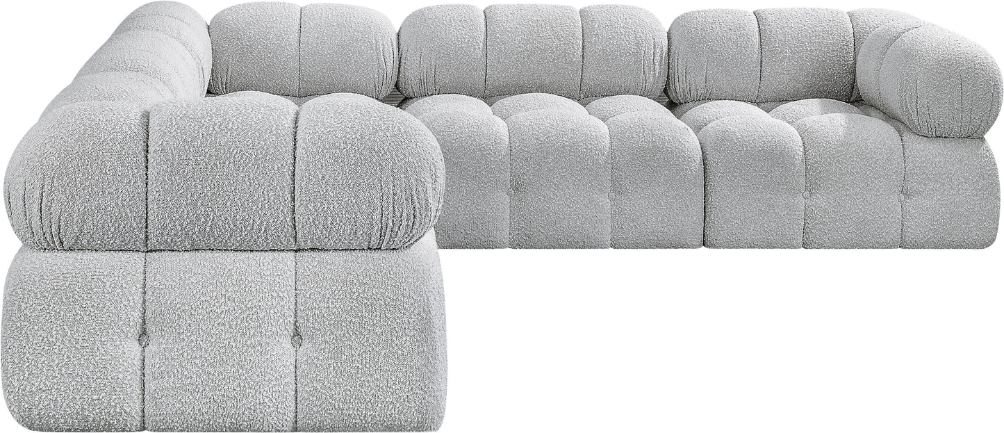 niya grey boucle fabric modular sectional sec5d