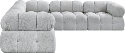 Niya Grey Boucle Fabric Modular Sectional Sec5D