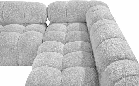 Niya Grey Boucle Fabric Modular Sectional Sec6A