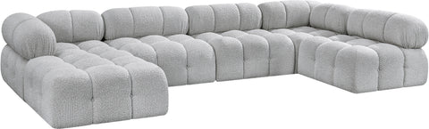 Niya Grey Boucle Fabric Modular Sectional Sec6A