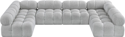 Niya Grey Boucle Fabric Modular Sectional Sec6B