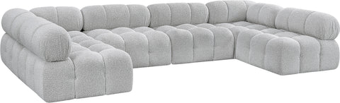 Niya Grey Boucle Fabric Modular Sectional Sec6B