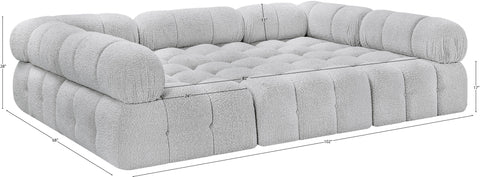 Darcy 102" Grey Boucle Fabric Upholstered Sectional, 6-Piece