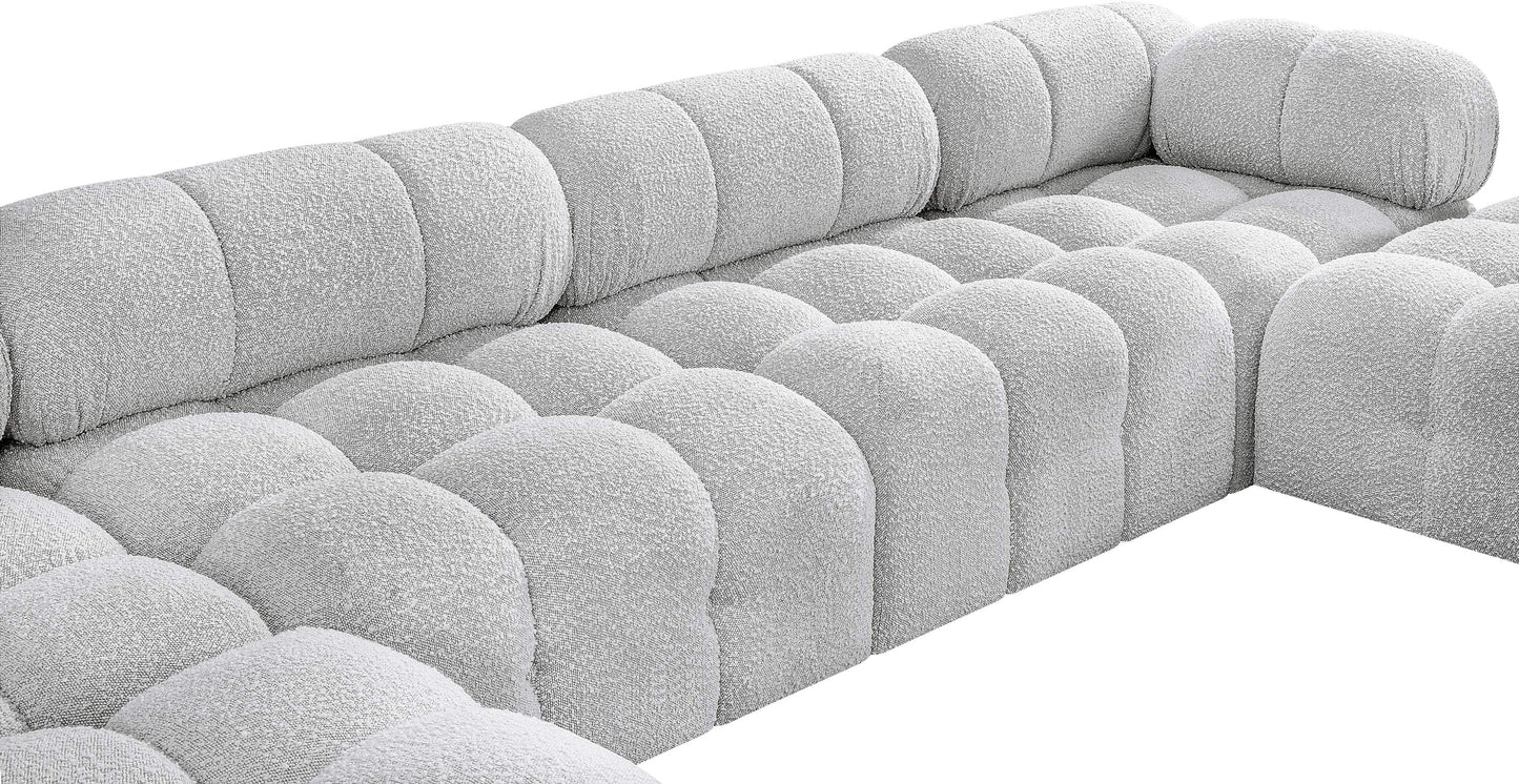 niya grey boucle fabric modular sectional sec6d