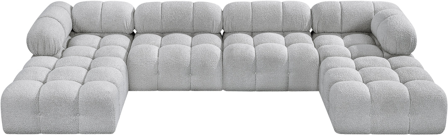 niya grey boucle fabric modular sectional sec6d