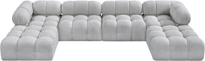 Niya Grey Boucle Fabric Modular Sectional Sec6D