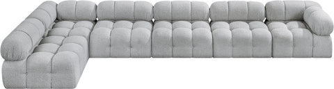 Niya Grey Boucle Fabric Modular Sectional Sec6E