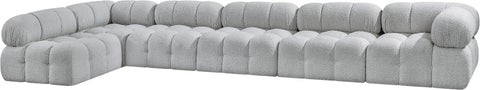 Niya Grey Boucle Fabric Modular Sectional Sec6E