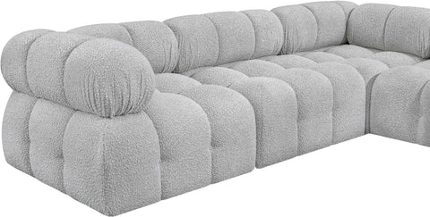 Niya Grey Boucle Fabric Modular Sectional Sec6F
