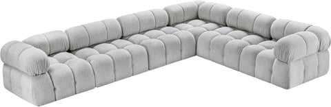Niya Grey Boucle Fabric Modular Sectional Sec6F