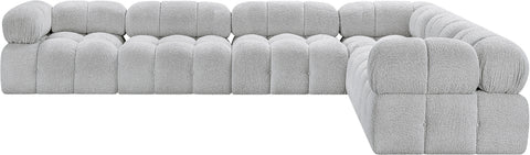 Niya Grey Boucle Fabric Modular Sectional Sec6F