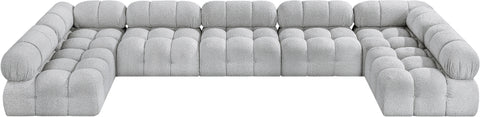 Niya Grey Boucle Fabric Modular Sectional Sec7A