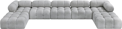 Niya Grey Boucle Fabric Modular Sectional Sec7B
