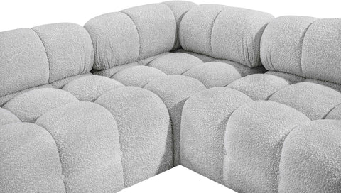 Niya Grey Boucle Fabric Modular Sectional Sec7C