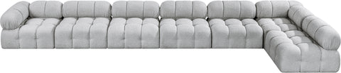 Niya Grey Boucle Fabric Modular Sectional Sec7C
