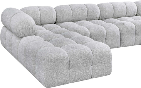 Niya Grey Boucle Fabric Modular Sectional Sec7C