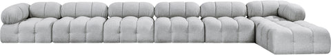 Darcy 204" Grey Boucle Fabric Upholstered Sectional, 7-Piece (Style 2)