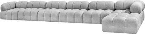 Darcy 204" Grey Boucle Fabric Upholstered Sectional, 7-Piece (Style 2)