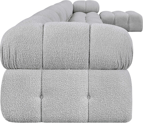 Darcy 204" Grey Boucle Fabric Upholstered Sectional, 7-Piece (Style 2)