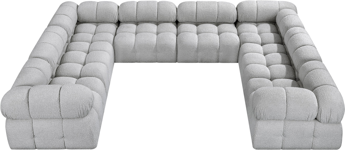 niya grey boucle fabric modular sectional sec8a