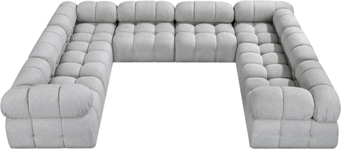 Niya Grey Boucle Fabric Modular Sectional Sec8A
