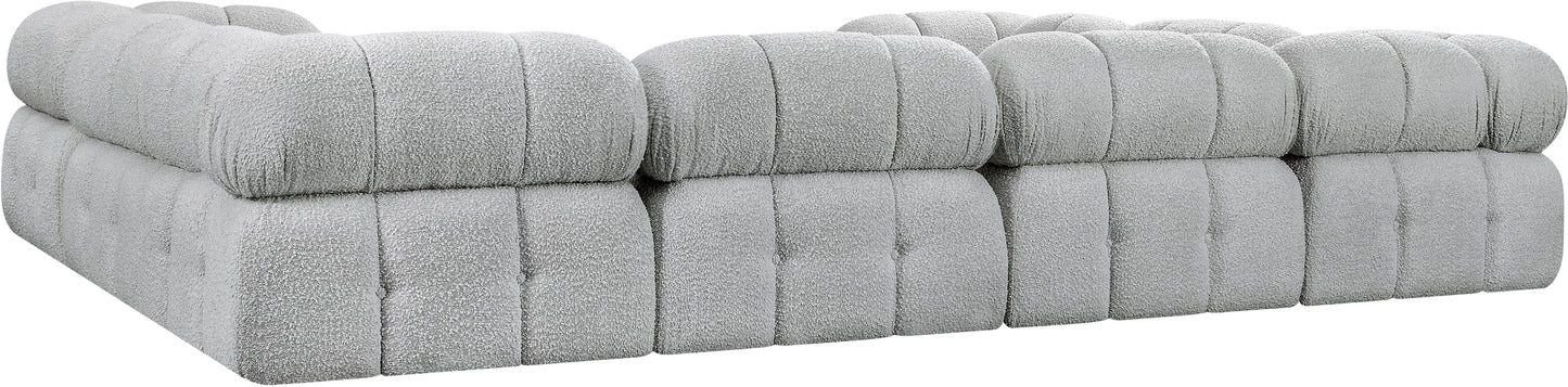 niya grey boucle fabric modular sectional sec8a