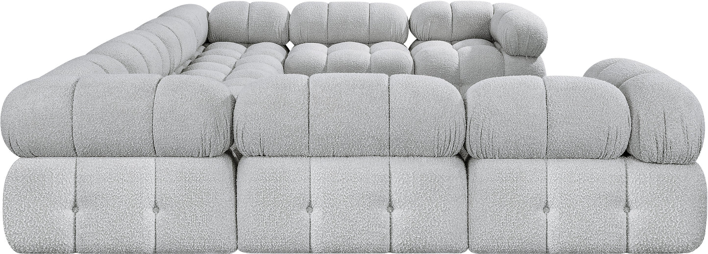 niya grey boucle fabric modular sectional sec8a