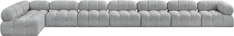 Darcy 204" Grey Boucle Fabric Upholstered Sectional, 8-Piece