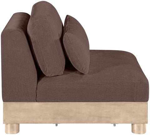 Kira Brown Chenille Fabric Upholstered Modular Armless Chair, 1 Piece