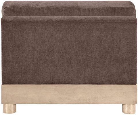 Kira Brown Chenille Fabric Upholstered Modular Armless Chair, 1 Piece