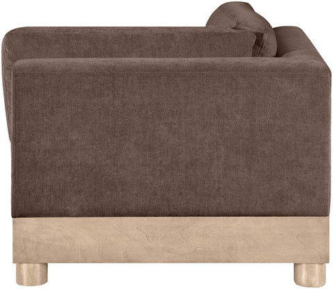 Kira Brown Chenille Fabric Upholstered Modular Corner Chair, 1 Piece
