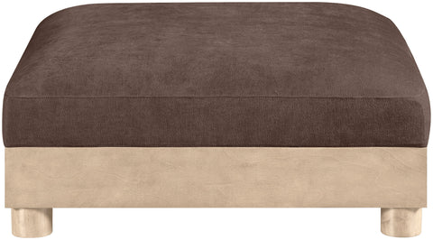 Kira Brown Chenille Fabric Upholstered Modular Ottoman, 1 Piece