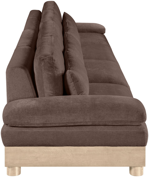 Kira 175.5" Brown Chenille Fabric Upholstered Modular Sofa, 4-Piece