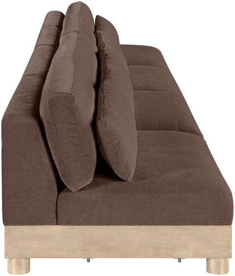Kira 160" Brown Chenille Fabric Upholstered Modular Sofa, 4-Piece