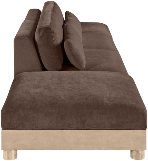 Kira 160" Brown Chenille Fabric Upholstered Modular Sofa, 4-Piece (Style 2)