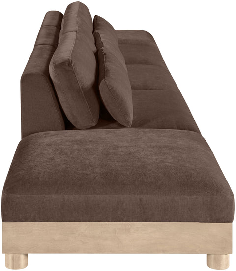 Kira 200" Brown Chenille Fabric Upholstered Modular Sofa, 5-Piece