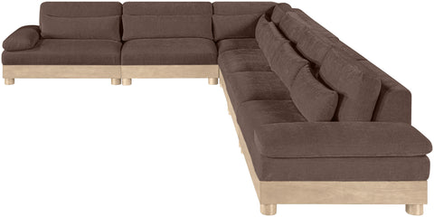 Kira 167.75" Brown Chenille Fabric Upholstered Modular Sectional, 6-Piece