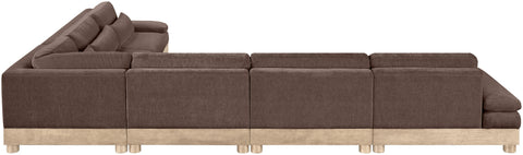 Kira 167.75" Brown Chenille Fabric Upholstered Modular Sectional, 6-Piece