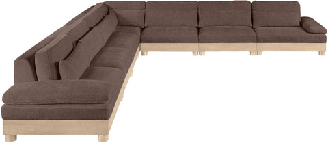 Kira 167.75" Brown Chenille Fabric Upholstered Modular Sectional, 7-Piece
