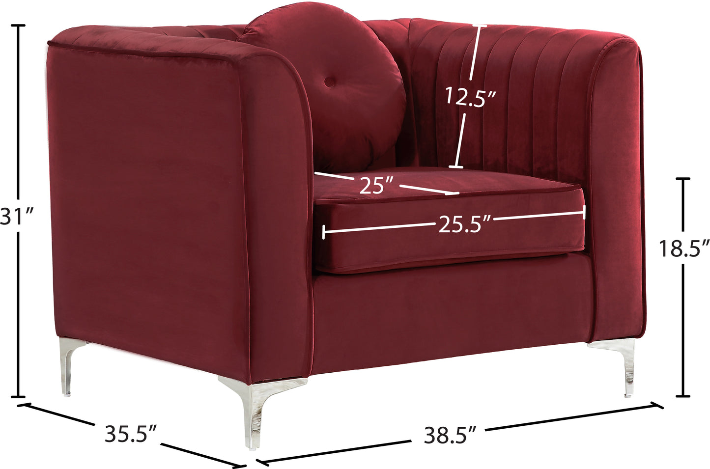 armani burgundy velvet chair c