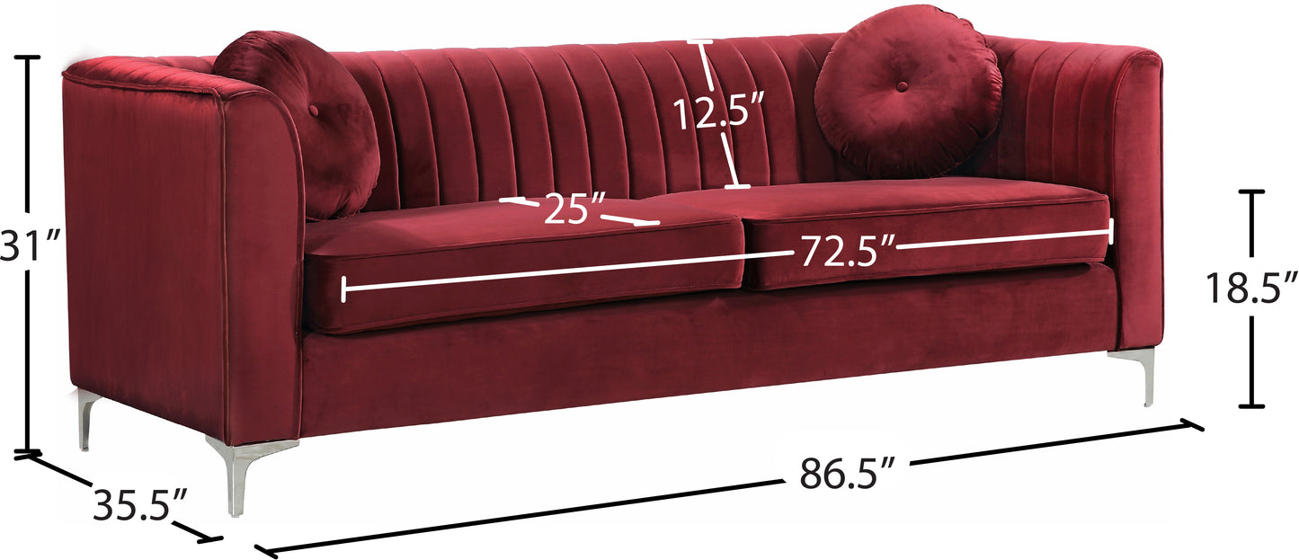 armani burgundy velvet sofa s