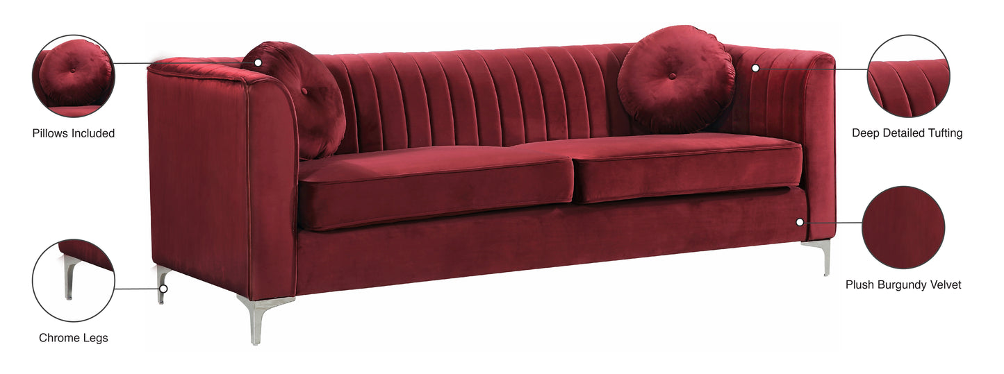 armani burgundy velvet sofa s