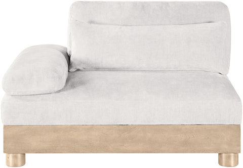 Kira Cream Chenille Fabric Upholstered Modular Left Arm Chair, 1 Piece