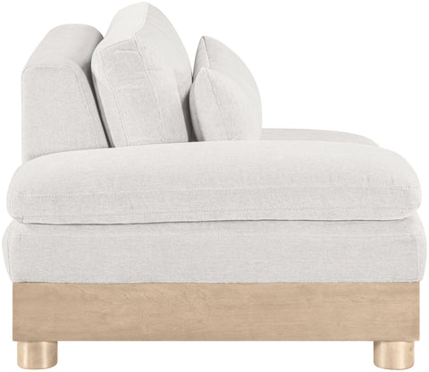Kira Cream Chenille Fabric Upholstered Modular Left Arm Chair, 1 Piece