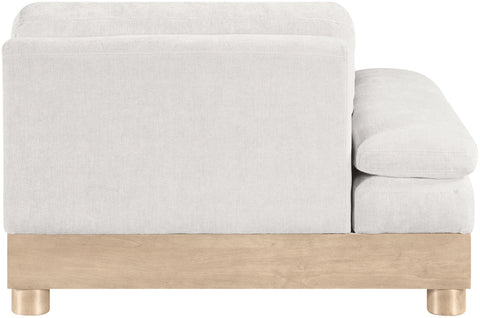 Kira Cream Chenille Fabric Upholstered Modular Left Arm Chair, 1 Piece